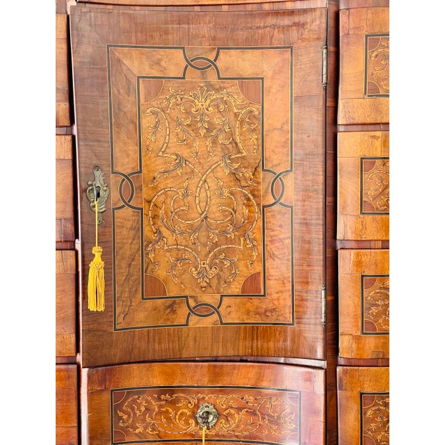 Brown Early 19th C German Secretaire Desk Richly Inlayed With Chair For Sale - Image 8 of 9