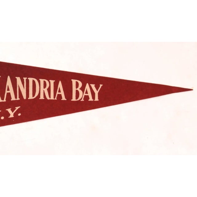 Cabin Vintage Alexandria Bay, New York Felt Pennant For Sale - Image 3 of 5