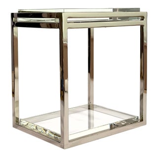 State St. Chrome & Glass End Table by ⁠Michael Amini for Aico For Sale