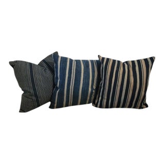 Collection of Three Striped Linen Pillows For Sale