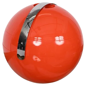 Mid-Century Italian Orange Plastic Ball-Shaped Ice Bucket from Guzzini, 1970s