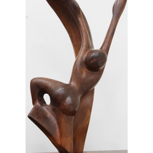 Mid-Century Modern Frank Coronado, Abstract Sculpture, 1980s, Mahogany For Sale - Image 3 of 8