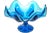 Vintage vivid peacock blue MCM pedestal bowl with 6 petal deep scalloped rim. Maker attributed to Viking Glass, circa 1960.