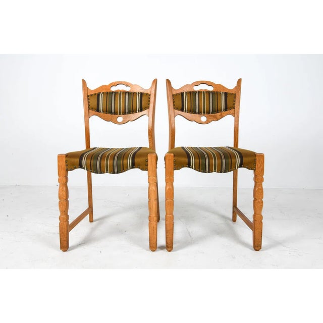 1970s Vintage Danish Oak Dining Chairs in the Style of Henning Kjærnulf, Set of Eight For Sale - Image 9 of 15