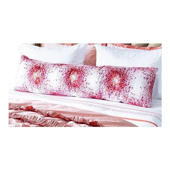 Large Pink And White Velvet Bed Pillow Chairish