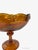 Art Deco Vintage Scalloped Amber Carnival Glass Pedestal Bowl For Sale - Image 3 of 9
