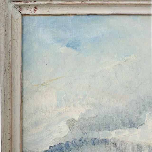 Textile Rudolf Jacobi (German, 1889 - 1972) a Snow Covered Village, Oil on Canvas Painting. For Sale - Image 7 of 12