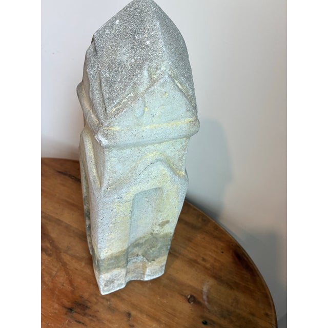 1920s Vintage Gothic Revival Cast Stone Pier Finial / Architectural Salvage Post Cap - 16" For Sale - Image 5 of 10