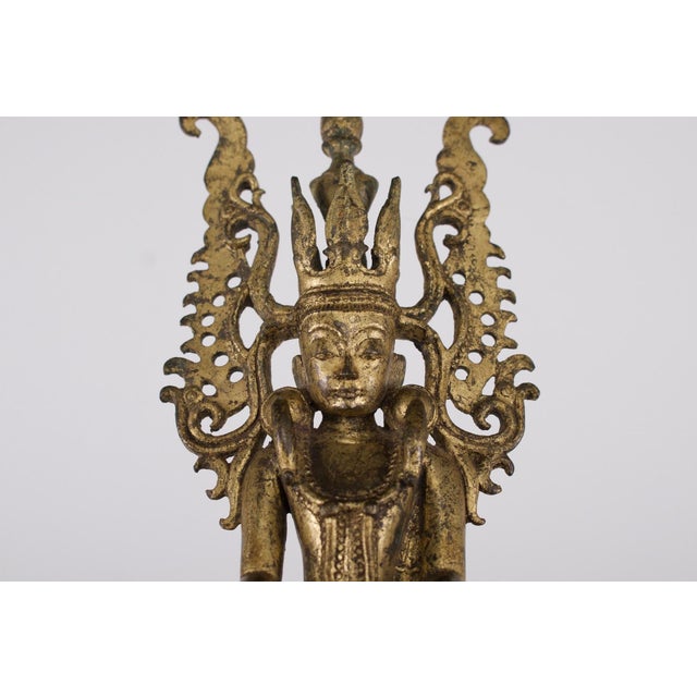 Gilt Bronze Jambupati Buddha, Burma, 1700s For Sale - Image 3 of 8