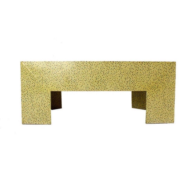 1970s Heavy Large Legs Cube Like Geometric Coffee Table Dotted Pattern Finish For Sale - Image 5 of 8