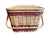 Late 20th Century Vintage Wicker Picnic Basket With Grape Vine Motif & Folding Handles For Sale - Image 5 of 10