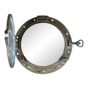 Early 20th Century Swedish Brass Ships Porthole Window Nautical Maritime
