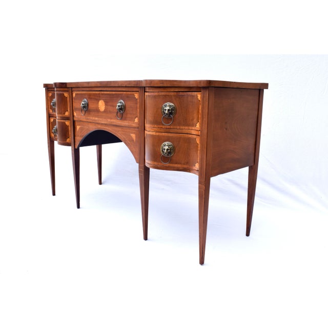 English Mahogany Hepplewhite or Sheraton Sideboard With Satinwood Inlay For Sale - Image 3 of 13