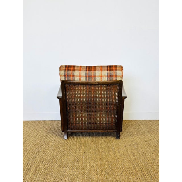 Vintage Lounge Chair in Bentwood and Checkered Fabric, 1960s For Sale - Image 4 of 16