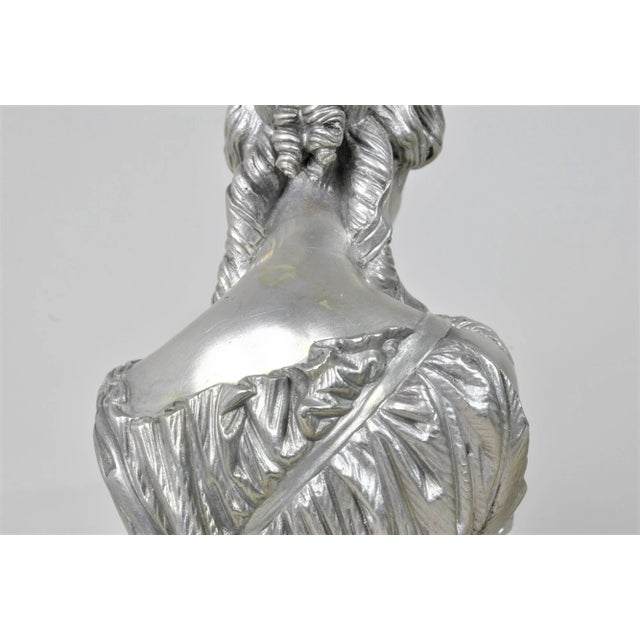 Silver-Plated Bronze Busts by Clesinger for Collas, 19th Century, Set of 2 For Sale - Image 9 of 18