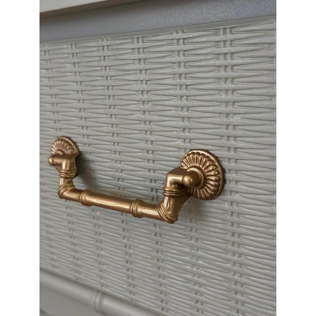 Henry Link 1960s Sage Green-Blue Nightstands Refinished (Style of Henry Link), A Pair For Sale - Image 4 of 6