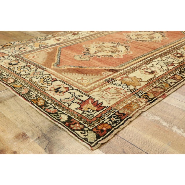 Vintage Turkish Oushak Rug - 04'01 X 06'11 For Sale In Dallas - Image 6 of 8