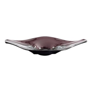 Murano Glass Bowl Mid Century Amethyst For Sale