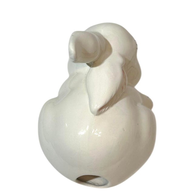 Vintage White Hand-Painted Ceramic Easter Bunny For Sale - Image 10 of 12