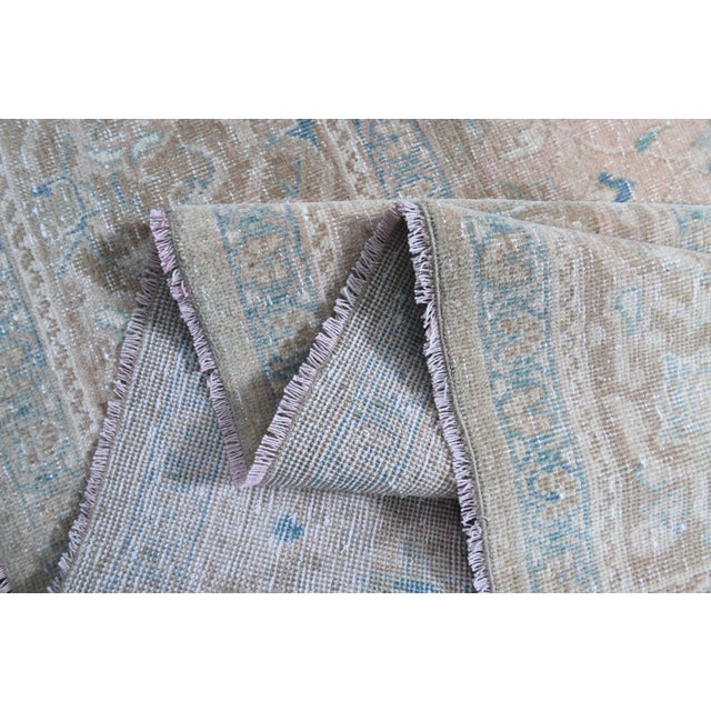 1970s Vintage Persian Handmade Wool Cotton Light Brown Area Rug For Sale - Image 11 of 11