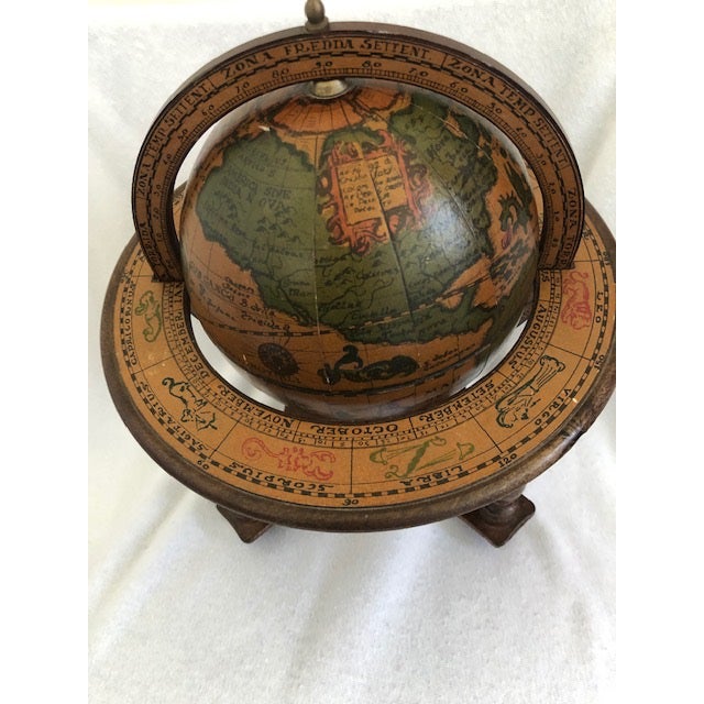 Vintage Italian Desk Version Zodiac World Globe on Stand Chairish