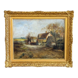 Original Antique European Oil Painting, Annabel McKilligan 1920, Framed