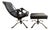 Architectural Motorcycle Leather Rocker Lounge Chair W/Ottoman Attributed to Joshua Height For Sale