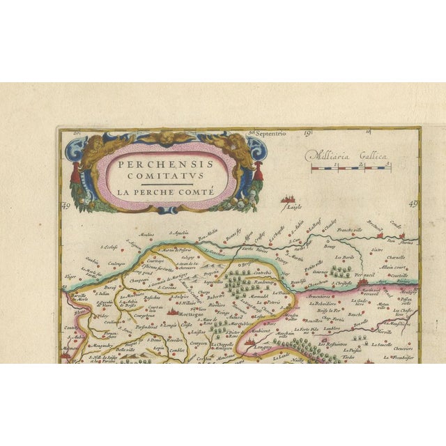 Antique Double Map of Perche, Blois, Orléans and Tours from Blaeu, 1642 For Sale - Image 4 of 10