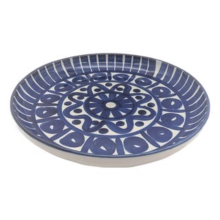 Vintage Dansk "Arabesque" Glazed Stoneware Round Serving Platter For Sale
