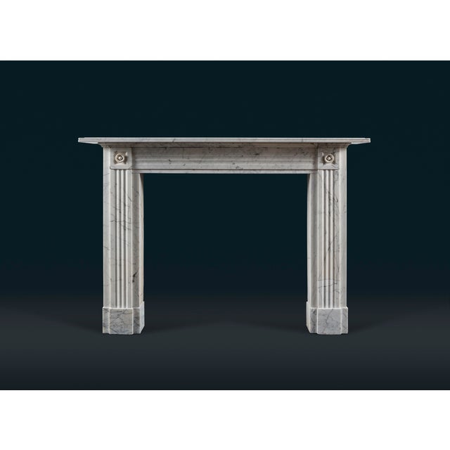 White Late Georgian Carrara Marble Fluted Fireplace For Sale - Image 8 of 8