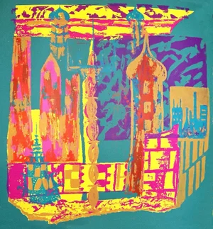 1961 Louise Osada "Towers of Babel" Fauvist Serigraph Numbered 5/6