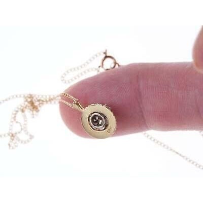 14k gold diamond pendant with necklace For Sale - Image 4 of 4