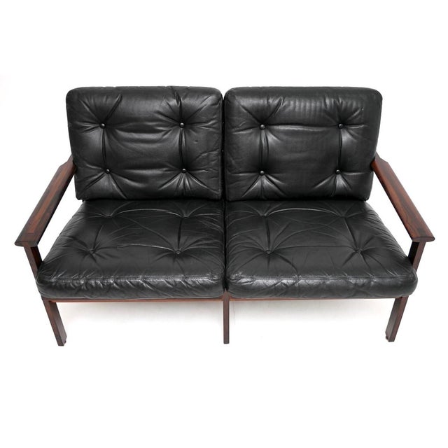 Black Vintage Danish Capella Sofa attributed to Illum Wikkelso, 1960 For Sale - Image 8 of 14