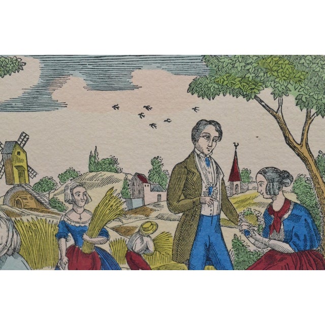 1920s Set of 4 French Imagerie Pellerin “Four Seasons” Hand-Colored Prints, Epinal For Sale - Image 9 of 18
