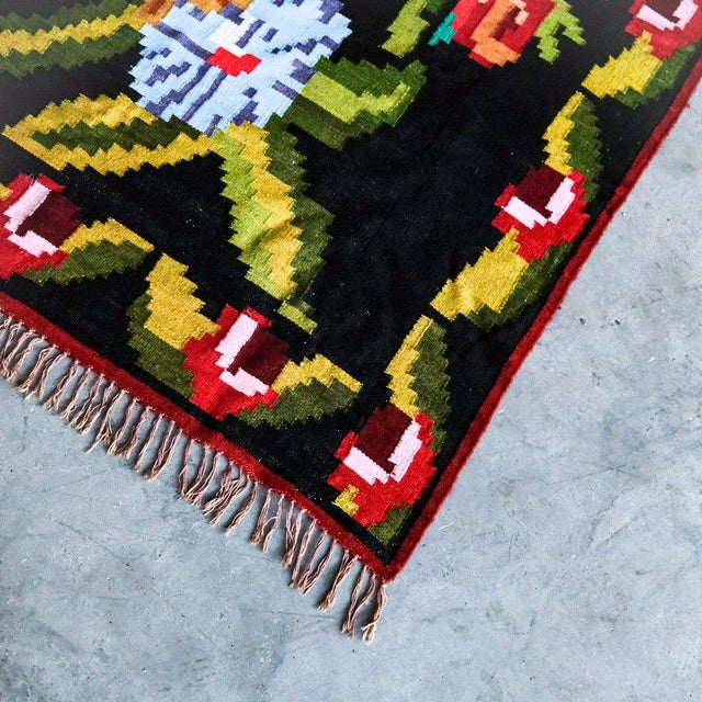 Moldovian rug from wool. Washed, in very good condition.