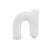 White Abstract Curved Tube Vase Short For Sale - Image 11 of 11