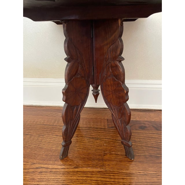 1910s Early Asian Carved Lotus Table For Sale - Image 5 of 10