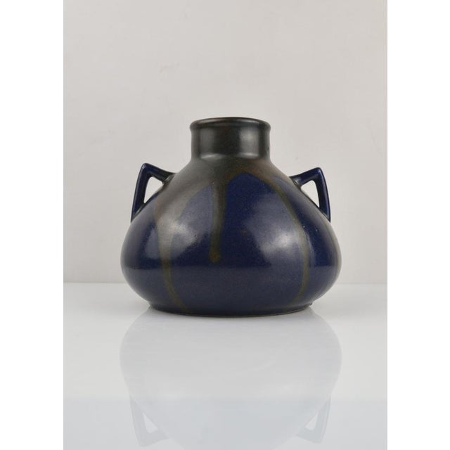 Blue Art Deco Blue Glazed Stoneware Vase by Léon Pointu, France 1920s For Sale - Image 8 of 14