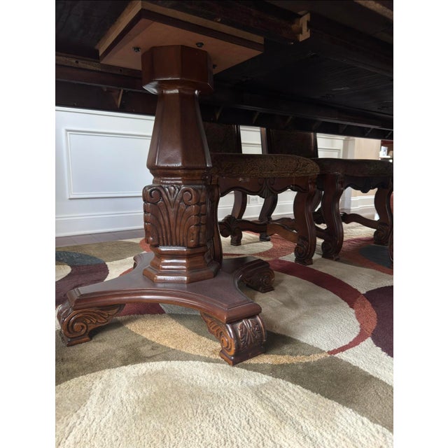 2000 - 2009 Solid Wood 8-Seater Dining Table – Handcrafted Hardwood For Sale - Image 5 of 8