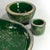 Silver Overlay Green Ceramic Set from C&P Firenze, Italy, 1950s, Set of 4 For Sale - Image 9 of 12