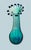 Art Deco Late 20th Century Hand‑Blown Aqua & Cobalt Art Glass Ruffled Rim Vase For Sale - Image 3 of 8