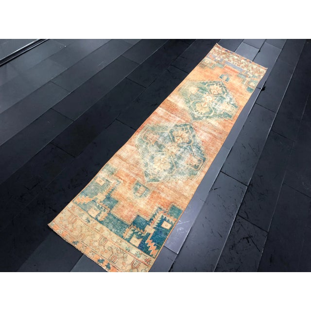 Handmade wool carpet in Turkish anatolia. Vintage Oushak Turkish Vintage handmade wool rug. One of kind vintage rug with...