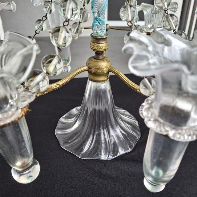Late 19th Century Rare Large Gilt Bronze Blown Glass Blue Swirl Epergne by Stevens & Williams For Sale - Image 14 of 17