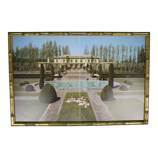 Slim Aarons California Estate C1974 Framed Color Double Plate For Sale