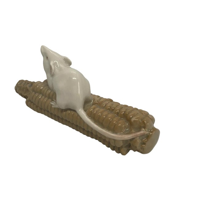 Mid 20th Century Royal Copenhagen Mouse on Corn Cob Porcelain Hand-Painted Figurine #512. Designed by Erik Nielsen....