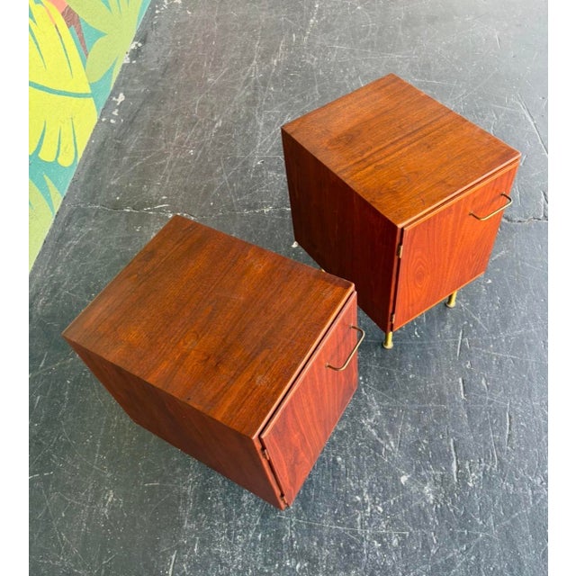 Wood Mid Century Jens Risom End Table Pair For Sale - Image 7 of 13
