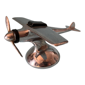 1930-40"s Desk Top Metal Aviation Airplane Cigarette Lighter