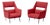 Vintage Lounge Chairs in Red Fabric by Gigi Radice, 1960s, Set of 2 For Sale