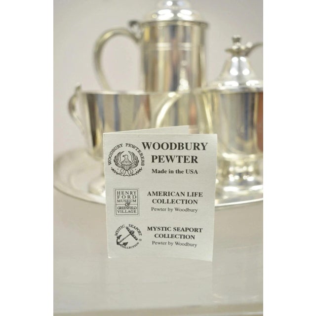 Vintage Woodbury Pewter Henry Ford Museum Pewter Coffee Serving Set- 4 Piece Set For Sale - Image 12 of 12