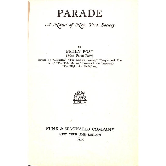 Traditional "Parade a Novel of New York Society" 1925 Post, Emily For Sale - Image 3 of 6
